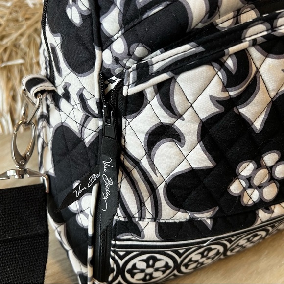 VERA BRADLEY Night & Day 2010 Metropolitan Computer Bag Weekender Black White - Picture 3 of 16